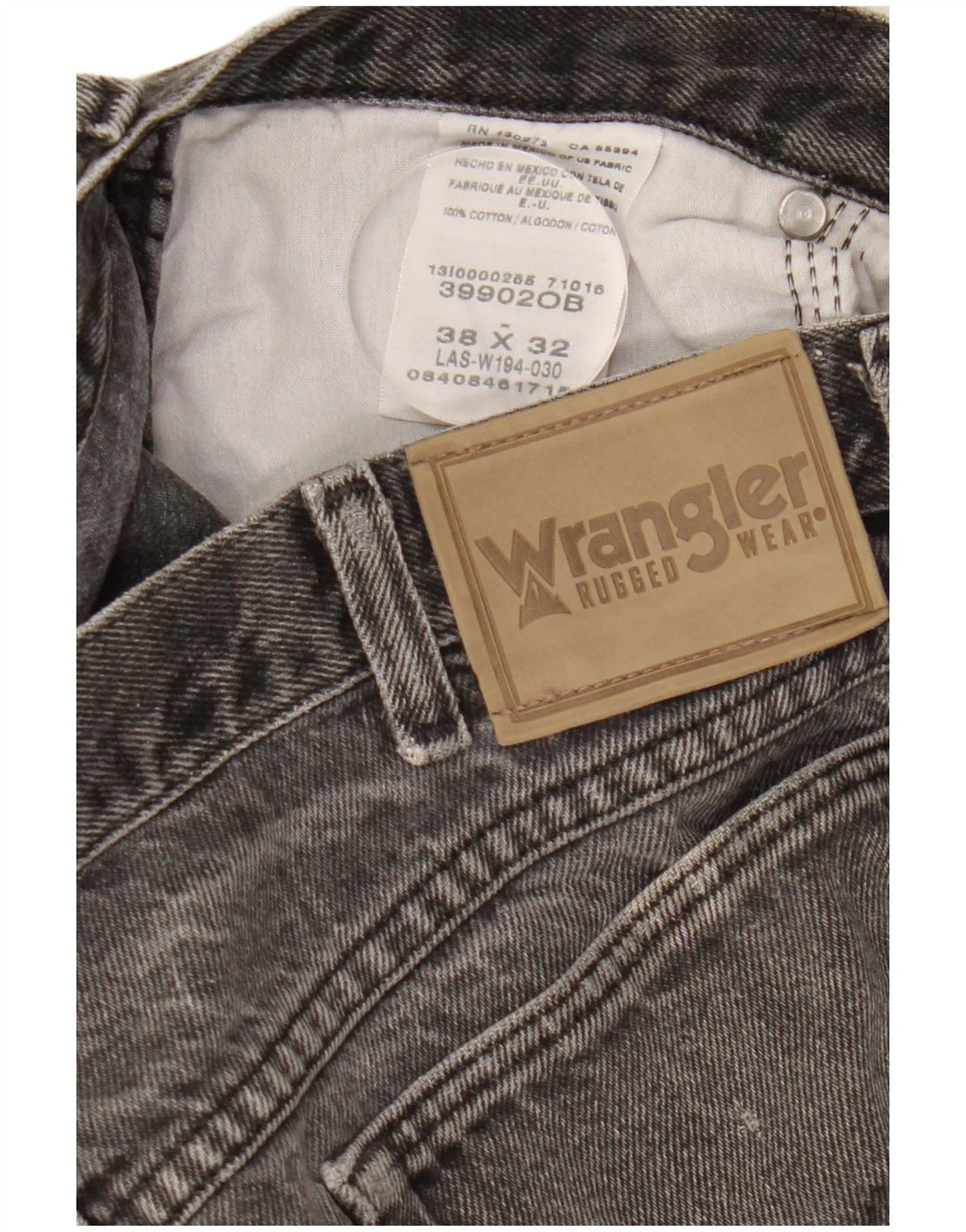 WRANGLER Mens Denim Shorts W38 XL Grey Cotton