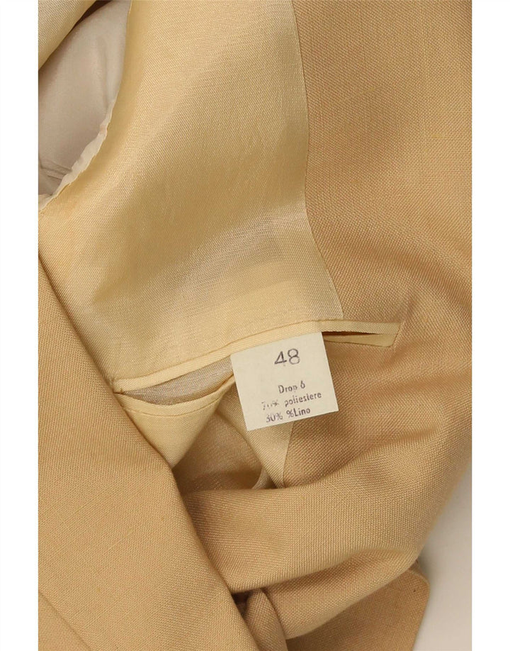 Vintage Mens 2 Button Blazer Jacket IT 48 Medium Beige Polyester
