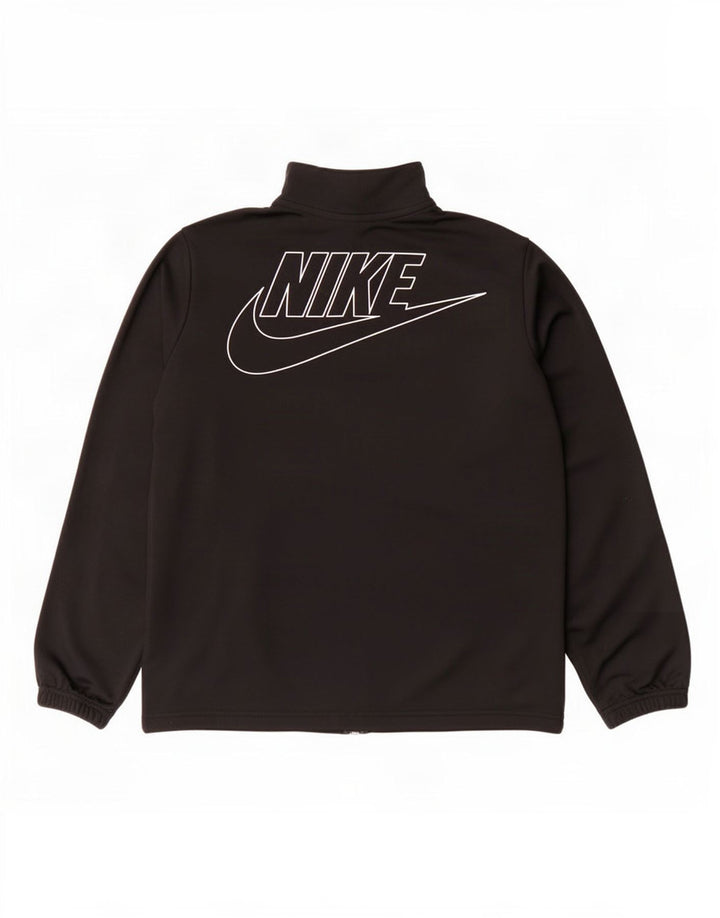 Nike Boys Graphic Tracksuit Top Jacket 12-13 Years XL Black Polyester