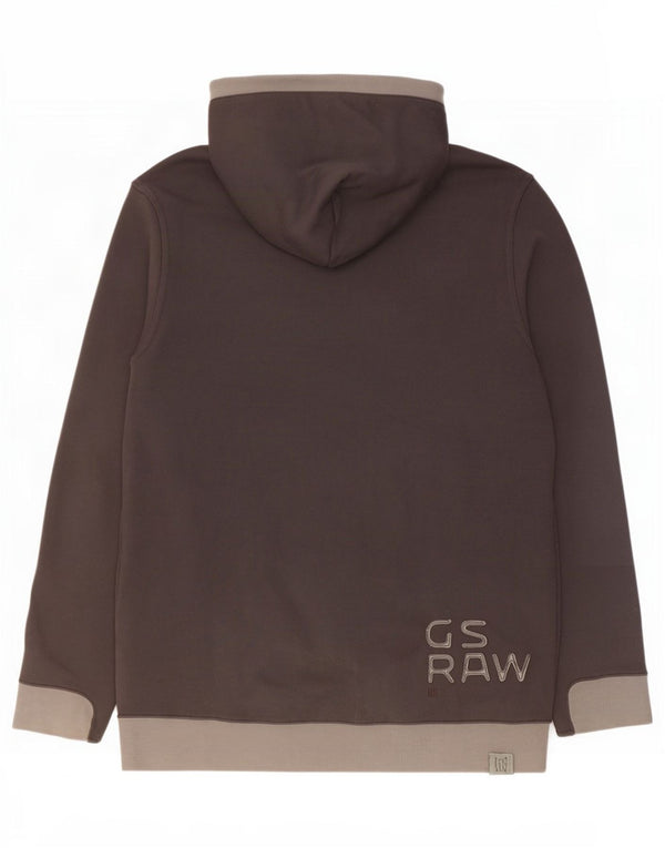 G-Star Mens Graphic Zip Hoodie Sweater XL Black Colourblock Cotton