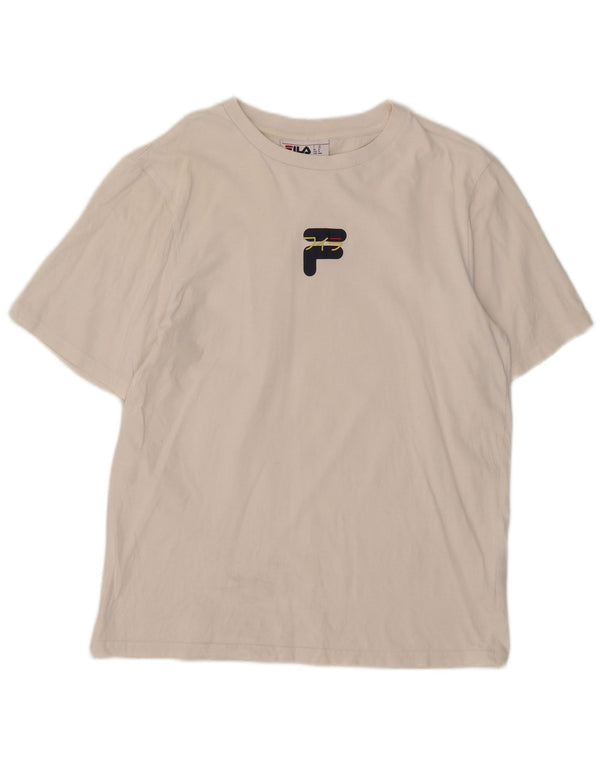 Fila Mens T-Shirt Top Medium White Cotton
