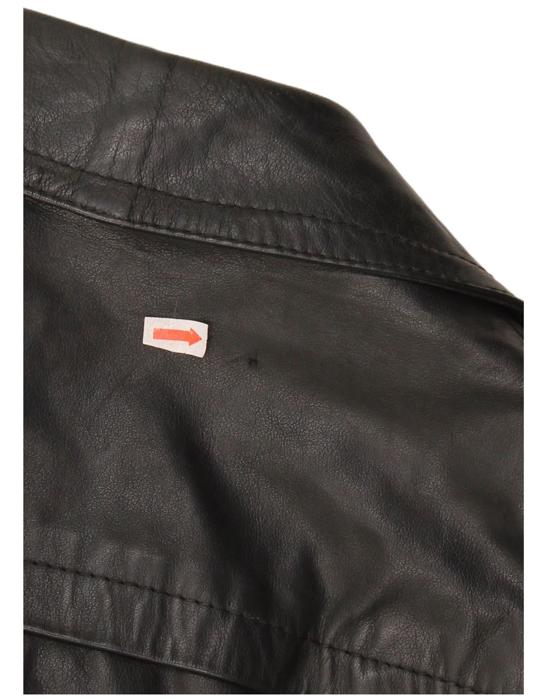 VINTAGE Mens Leather Coat IT 48 Medium Black Leather