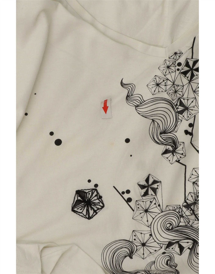 Lee Womens Top 3/4 Sleeve UK 16 Large White Cotton