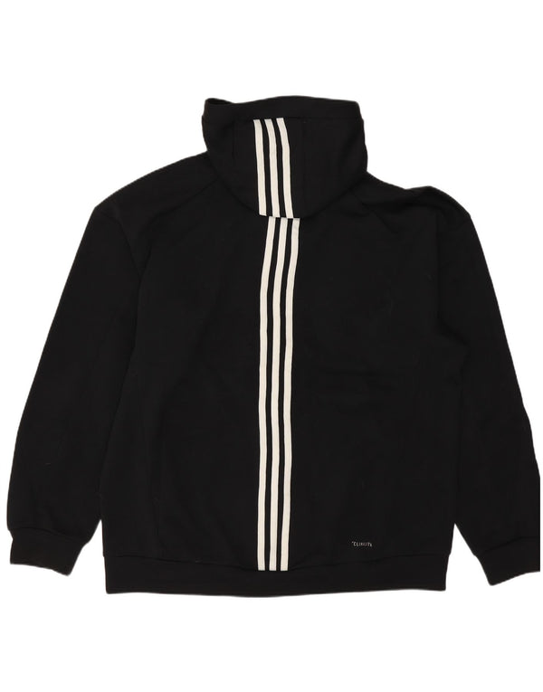 ADIDAS Mens Climalite Graphic Zip Hoodie Sweater Medium Black Polyester