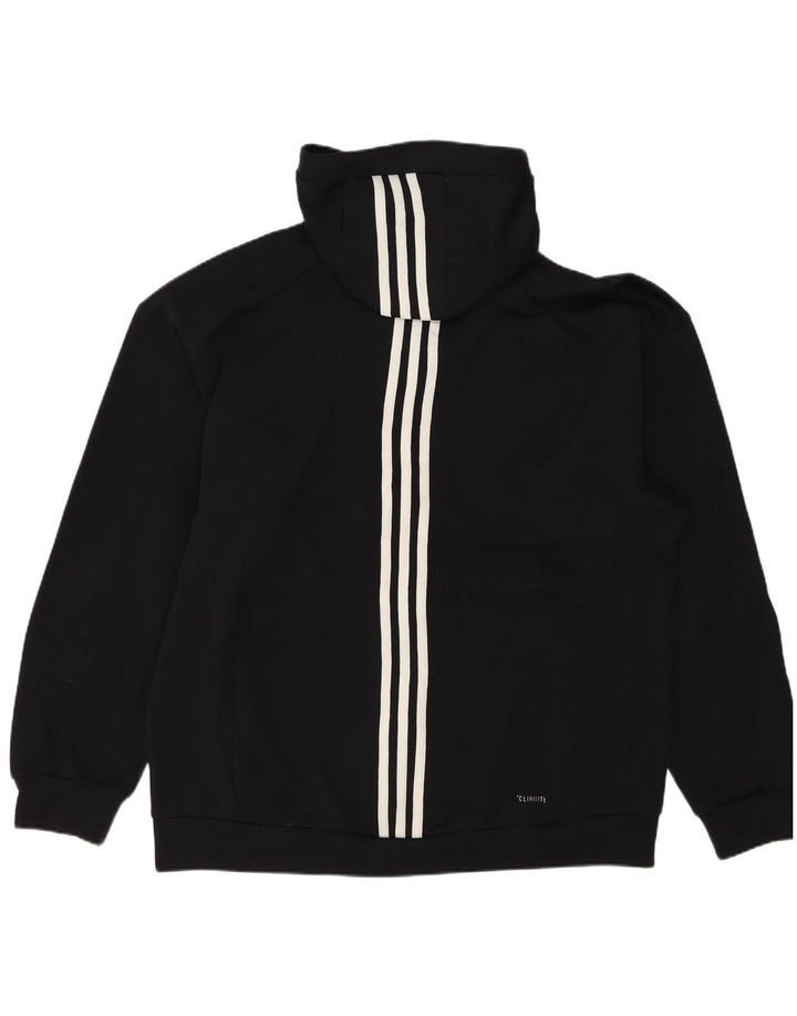 ADIDAS Mens Climalite Graphic Zip Hoodie Sweater Medium Black Polyester