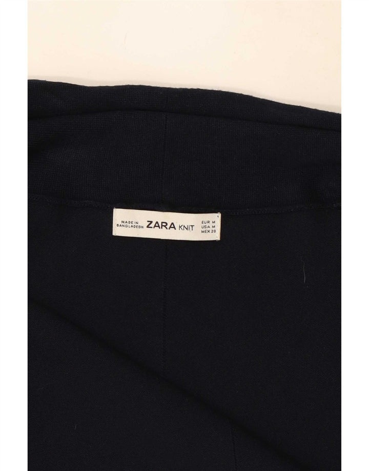 Zara Womens Open Cardigan Sweater UK 12 Medium Navy Blue