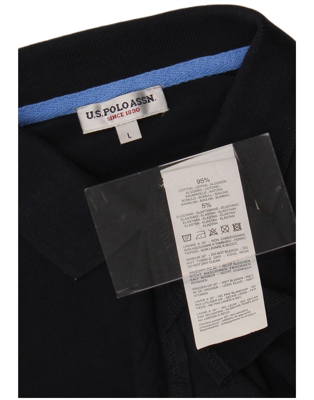 U.S. POLO ASSN. Womens Polo Shirt UK 14 Large Navy Blue Cotton