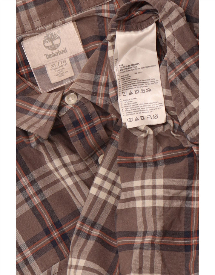 TIMBERLAND Mens Regular Fit Shirt XL Grey Check Cotton