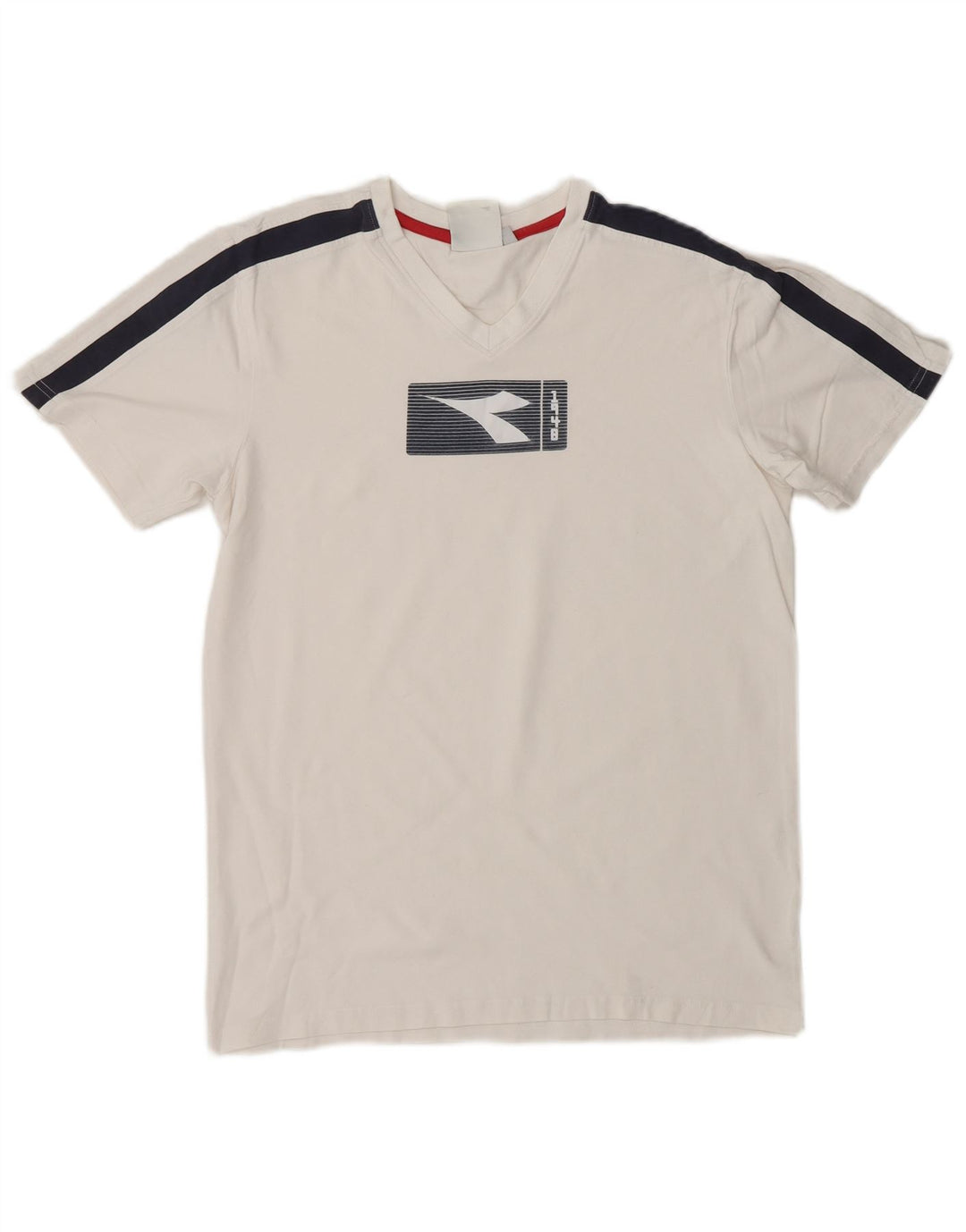 DIADORA Mens Graphic T-Shirt Top Medium White Colourblock