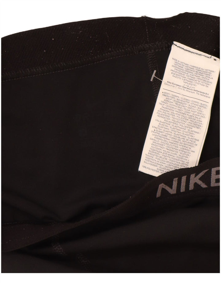 Nike Womens Graphic Crop Leggings UK 8 Small  Black Polyester