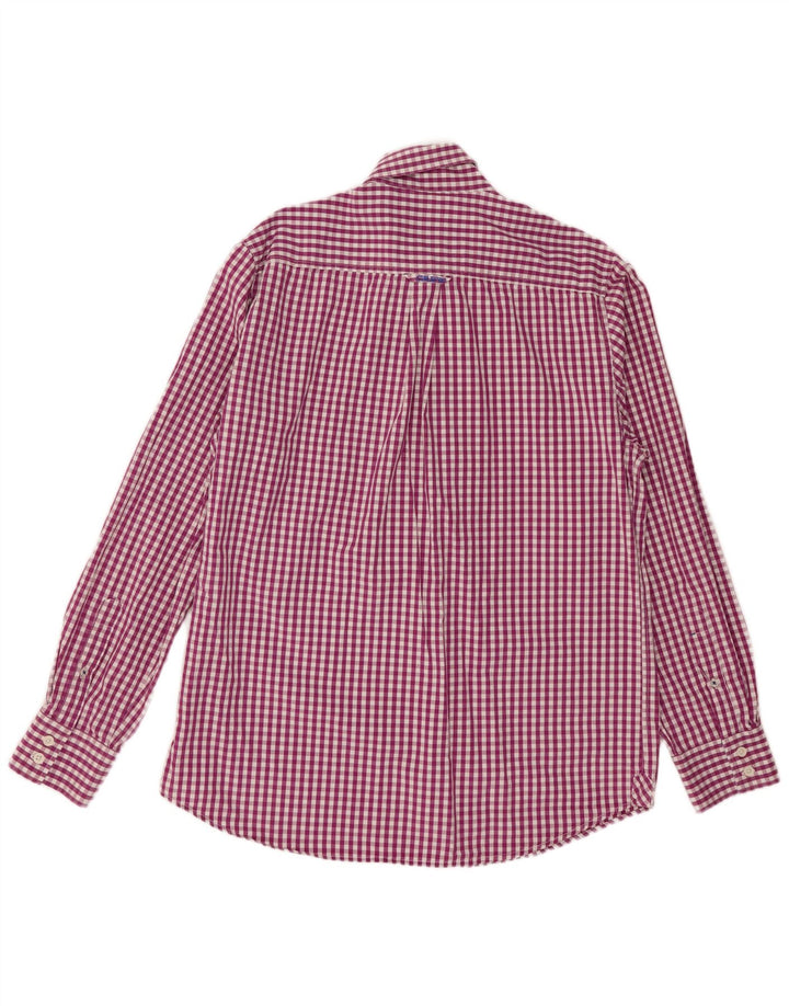 CREW CLOTHING Mens Classic Fit Shirt Large Purple Gingham Cotton