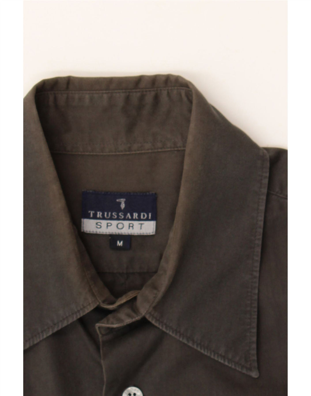 TRUSSARDI Mens Shirt Medium Grey Cotton Vintage Trussardi and Second-Hand Trussardi from Messina Hembry 