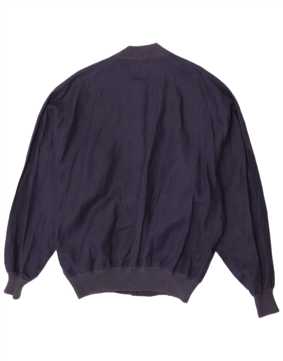 Avon Celli Mens Loose Fit Bomber Jacket IT 46 Small Navy Blue Linen