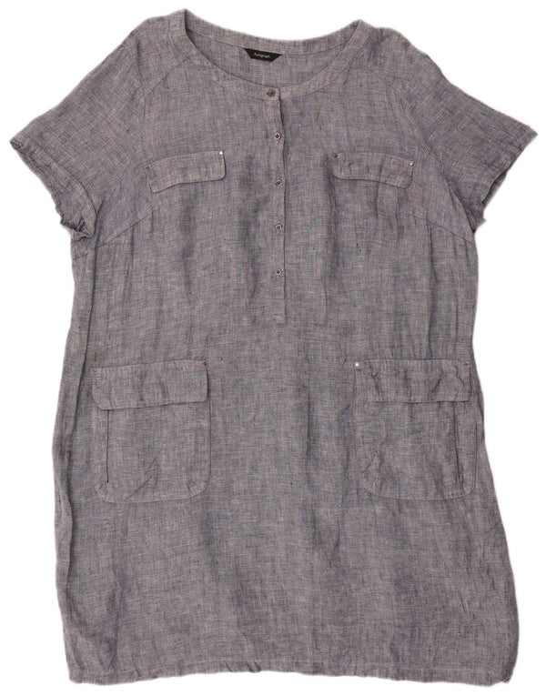 Marks & Spencer Womens Autograph Shift Dress UK 22 3XL Blue Linen