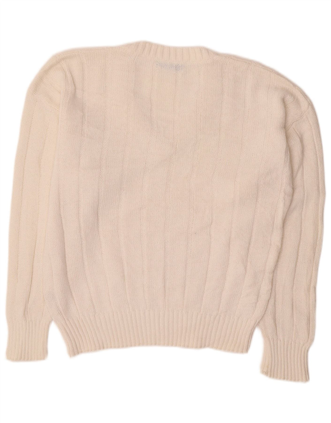 CARRERA Mens V-Neck Jumper Sweater Small White Cotton