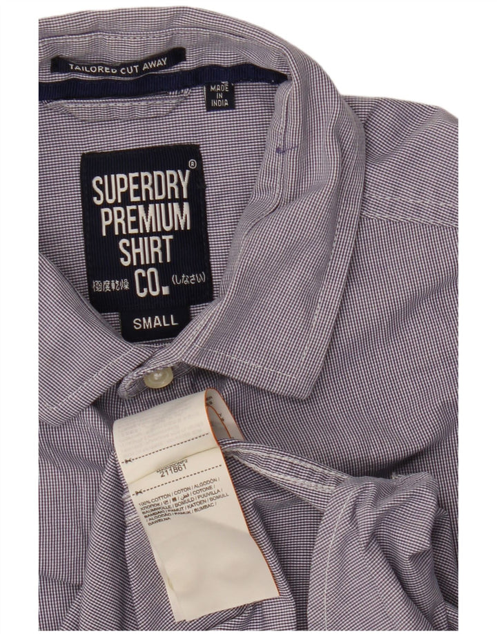 SUPERDRY Mens Tailored Shirt Small Purple Striped Cotton