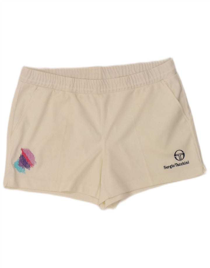 Sergio Tacchini Mens Sport Shorts IT 54 XL White Polyester