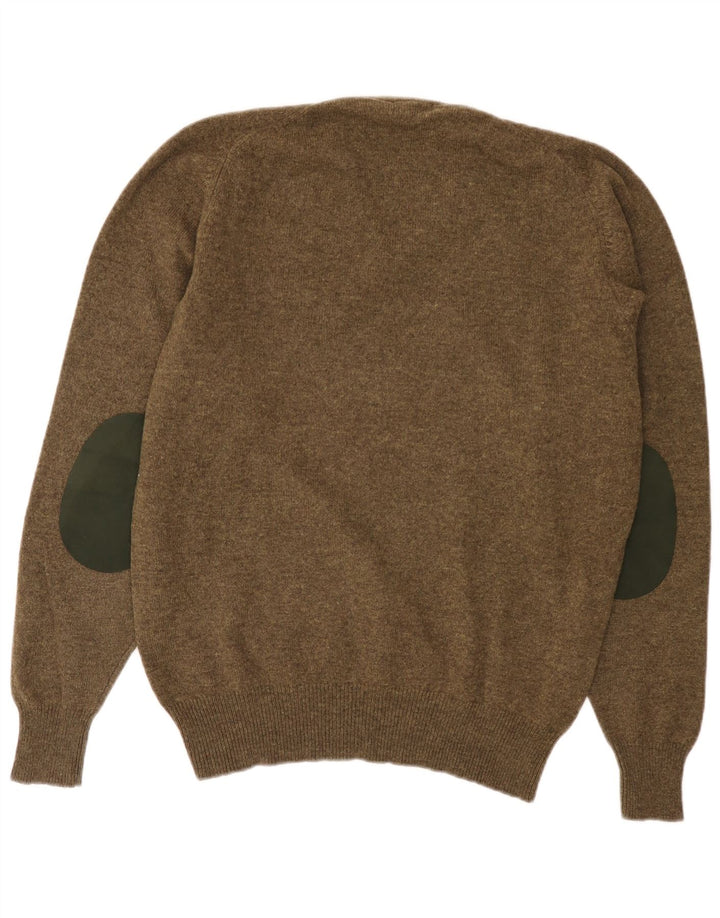 Kappa Mens V-Neck Jumper Sweater XL Green Wool