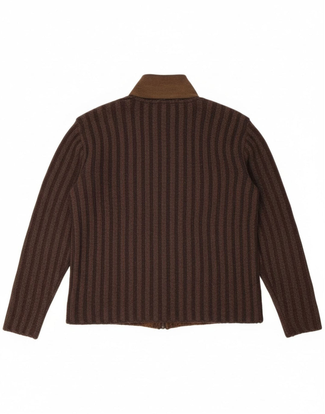 Vintage Mens Cardigan Sweater IT 50 Medium Brown Colourblock Cotton