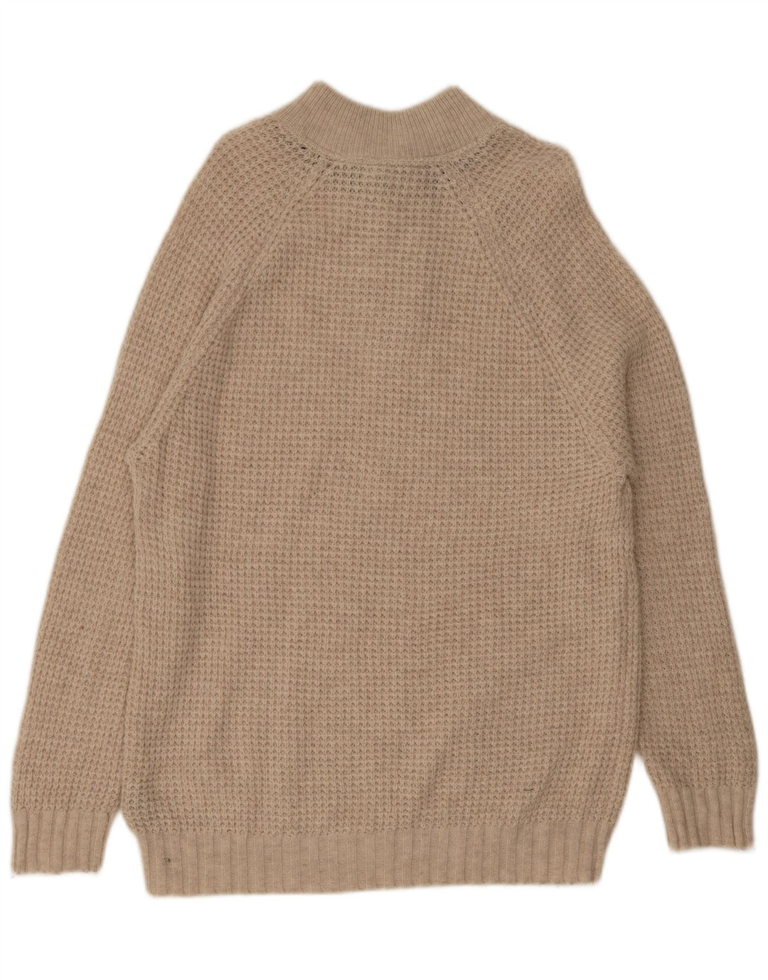 Crew Clothing Mens Button Neck Jumper Sweater XL Beige Wool