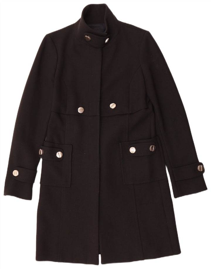 Cristinaeffe Womens Overcoat IT 44 Medium Black Wool