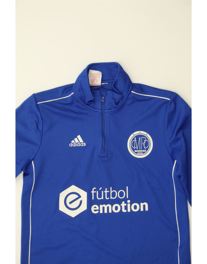ADIDAS Boys Climalite Graphic Pullover Tracksuit Top 11-12 Years Blue Vintage Adidas and Second-Hand Adidas from Messina Hembry 