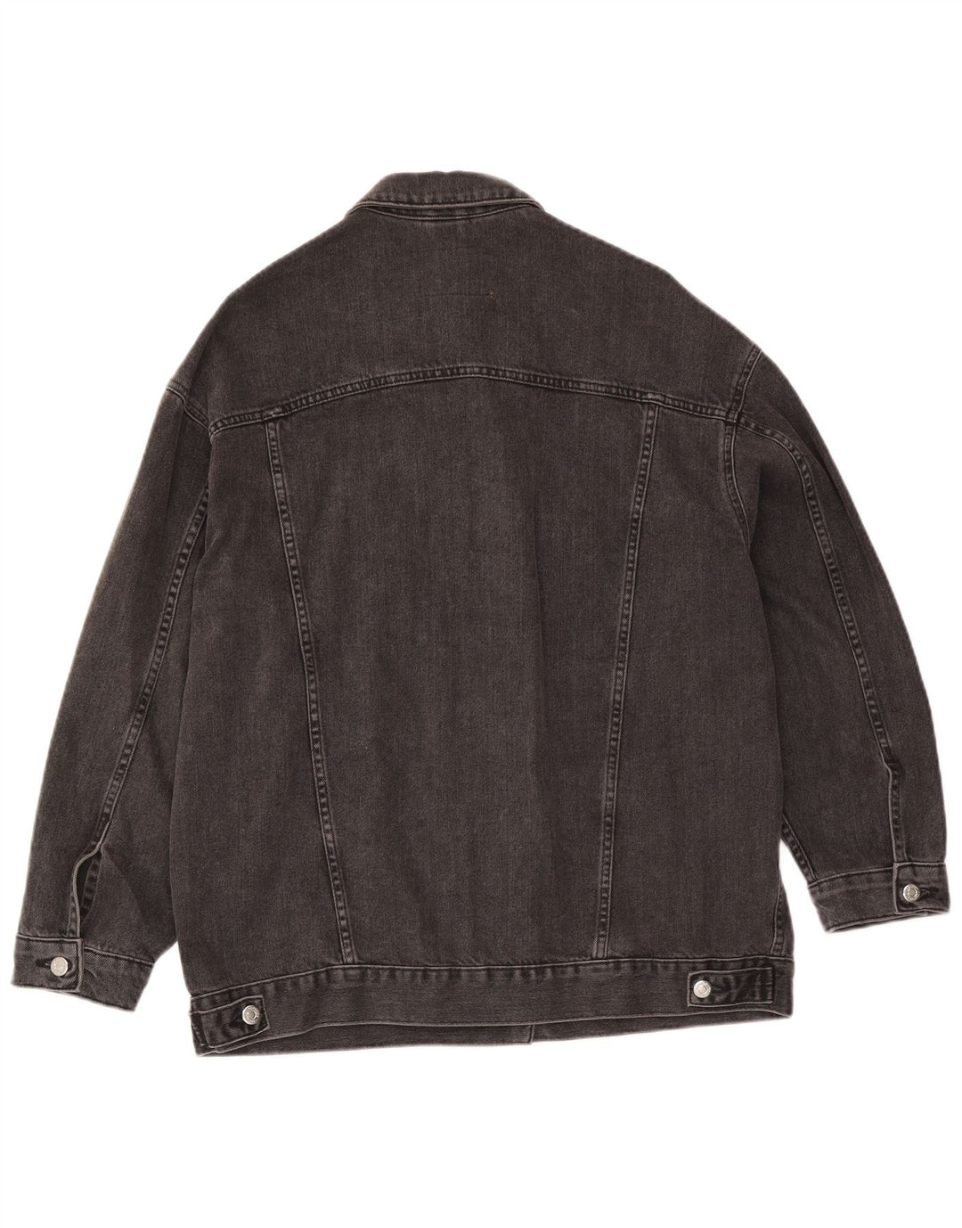Topshop Womens Oversized Denim Jacket UK 8 Small  Grey Cotton
