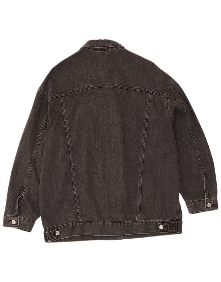 Topshop Womens Oversized Denim Jacket UK 8 Small  Grey Cotton
