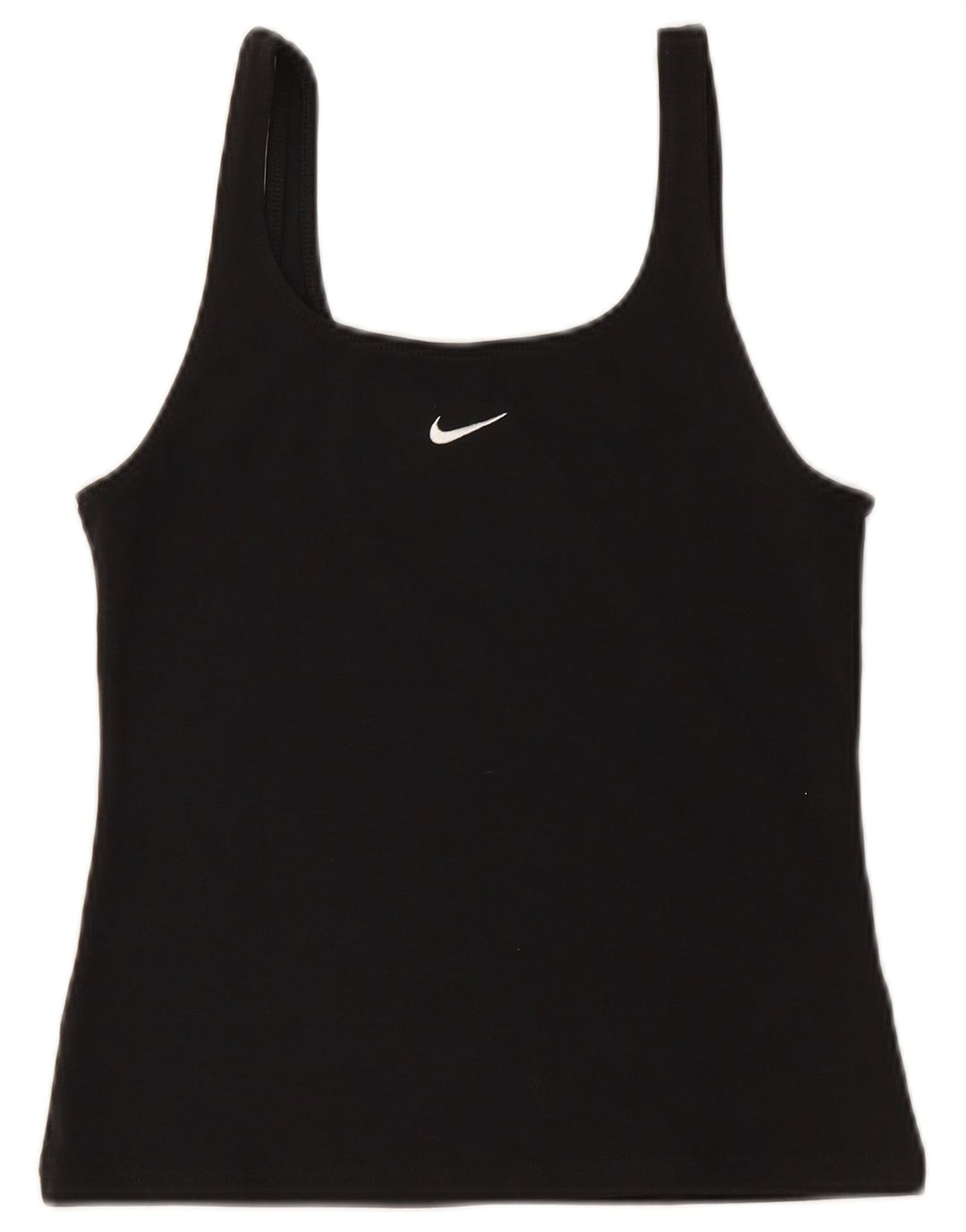 NIKE Womens Crop Cami Top UK 12 Medium Black Cotton