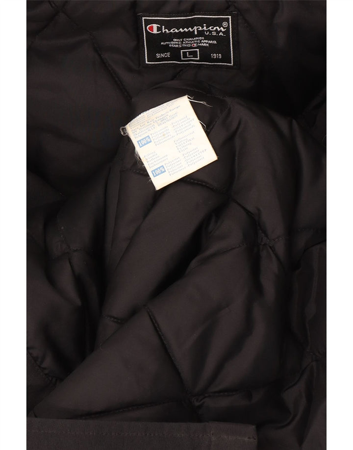 Champion Mens Hooded Padded Coat UK 40 Large Black Polyamide