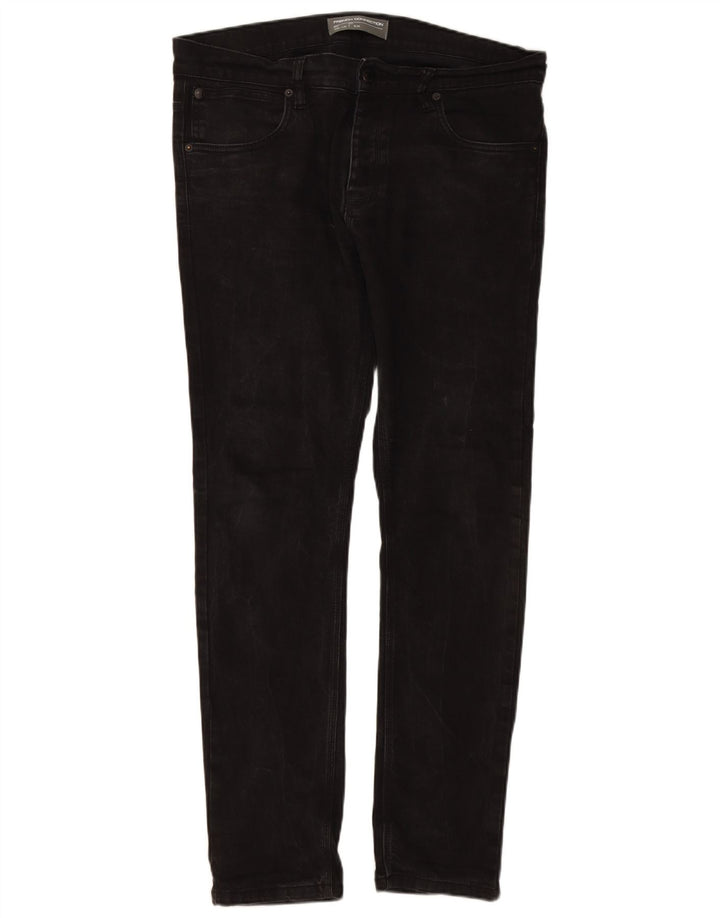 FRENCH CONNECTION Mens Slim Jeans W36 L32  Black Cotton
