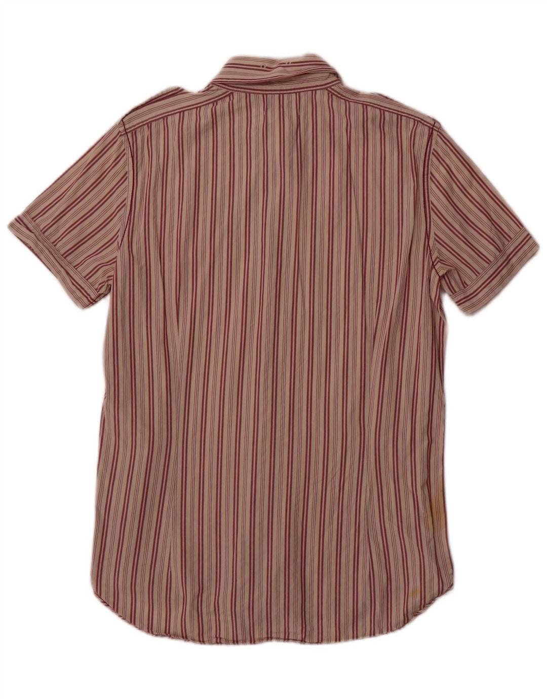 Diesel Mens Short Sleeve Shirt Medium Red Striped Cotton