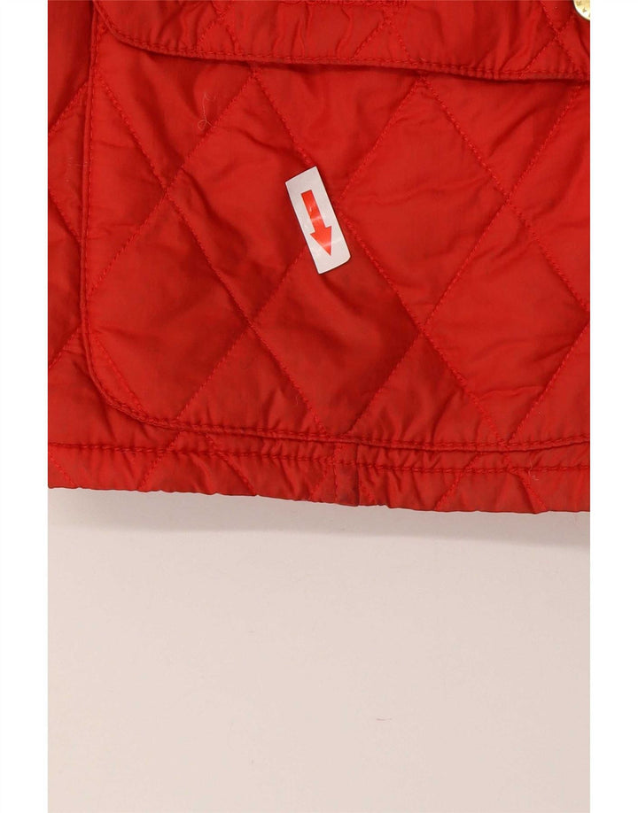 Barbour Womens Quilted Jacket UK 12 Medium Red Polyamide