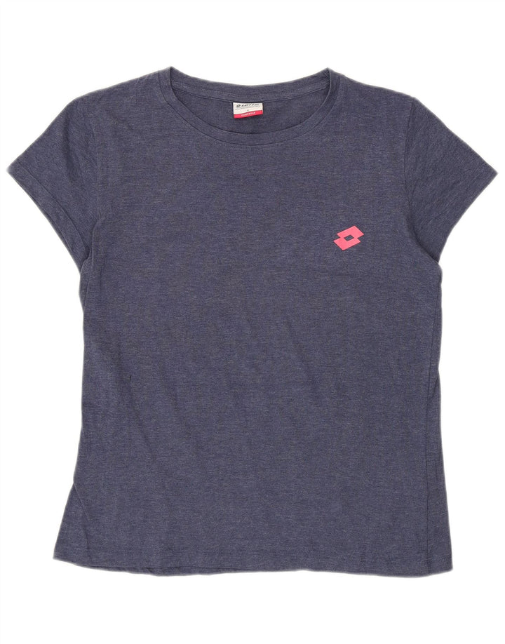 Lotto Womens T-Shirt Top UK 8 Small Navy Blue Cotton