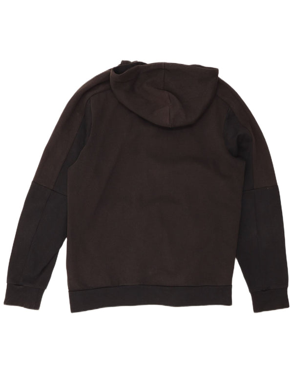 ADIDAS Mens Zip Hoodie Sweater Large Black Cotton