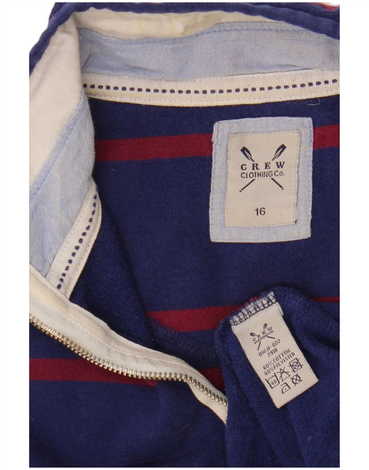 CREW CLOTHING Womens Sweatshirt Jumper UK 16 Large Navy Blue Striped