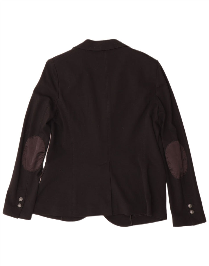 Trussardi Jeans Womens 2 Button Blazer Jacket IT 46 Large Black Viscose