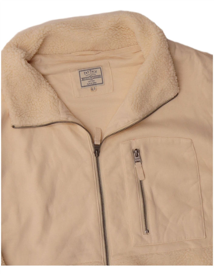 Fat Face Womens Fleece Jacket UK 18 XL Off White Polyester