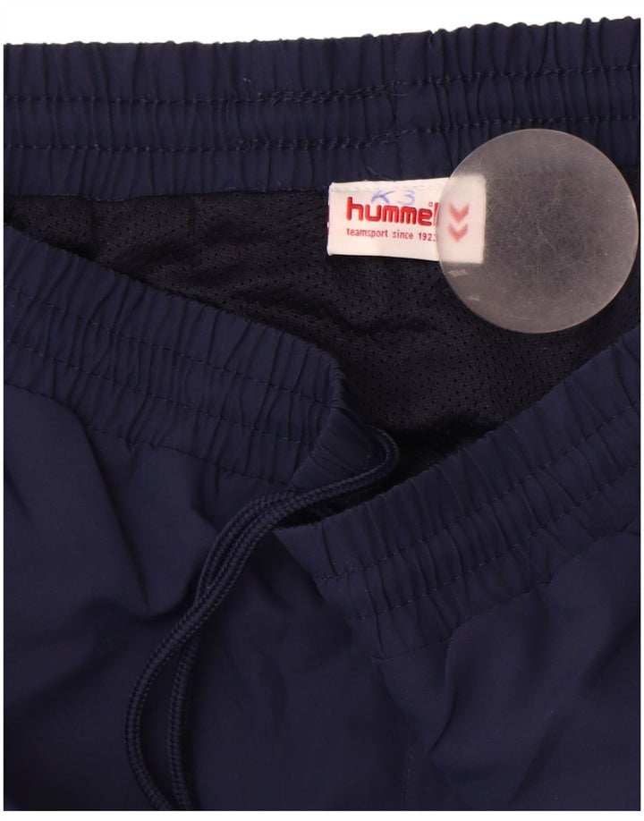 HUMMEL Mens Graphic Tracksuit Trousers Medium  Navy Blue Polyester