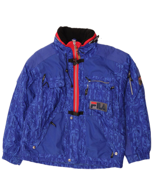 Fila Womens Ski Jacket IT 54 3XL Blue Geometric