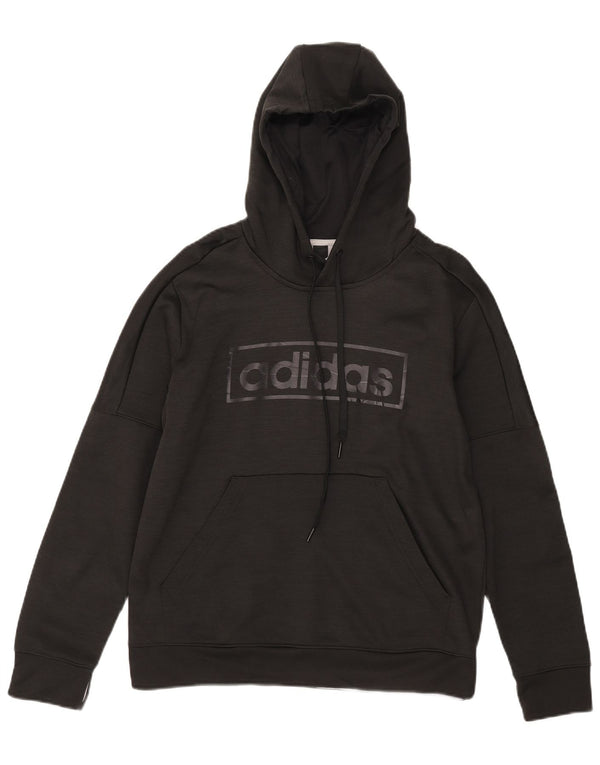 Adidas Womens Climawarm Graphic Hoodie Jumper UK 16/18 Large Black