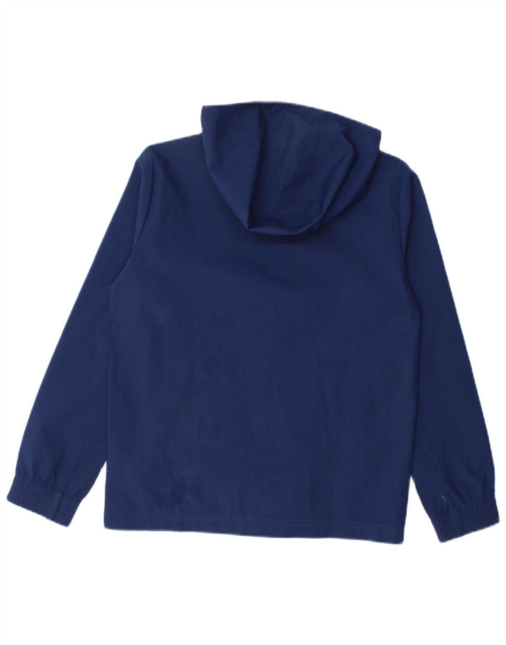Adidas Boys Hooded Rain Jacket 9-10 Years Navy Blue Polyester