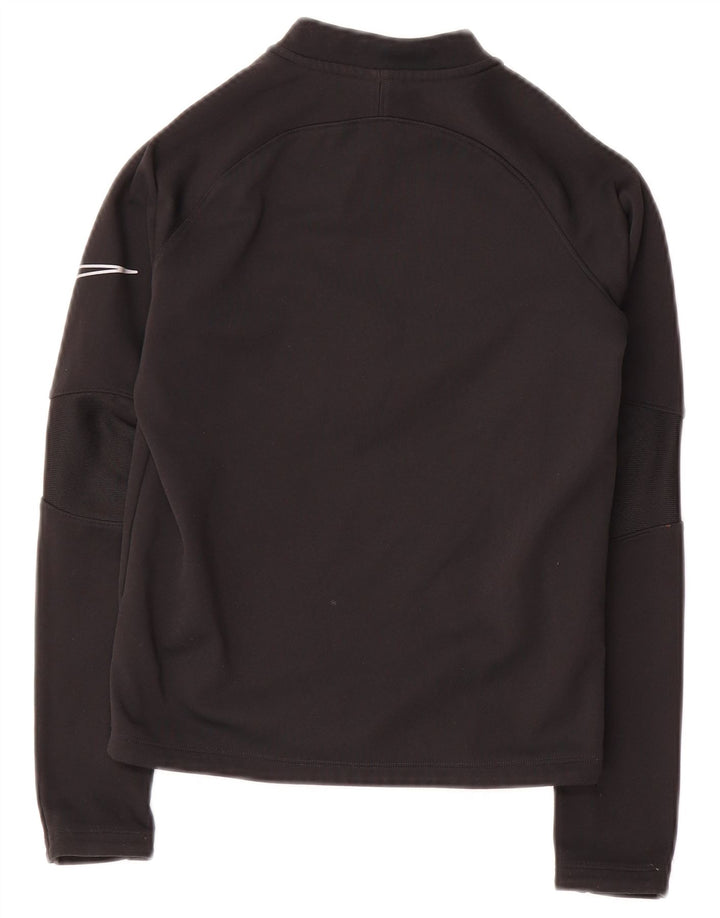 Nike Boys Therma-Fit Zip Neck Pullover Tracksuit Top 8-9 Years small Black