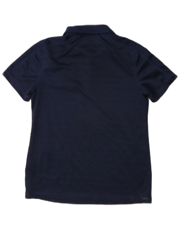Adidas Womens Rangers Polo Shirt UK 12 Medium Navy Blue Pinstripe Polyester