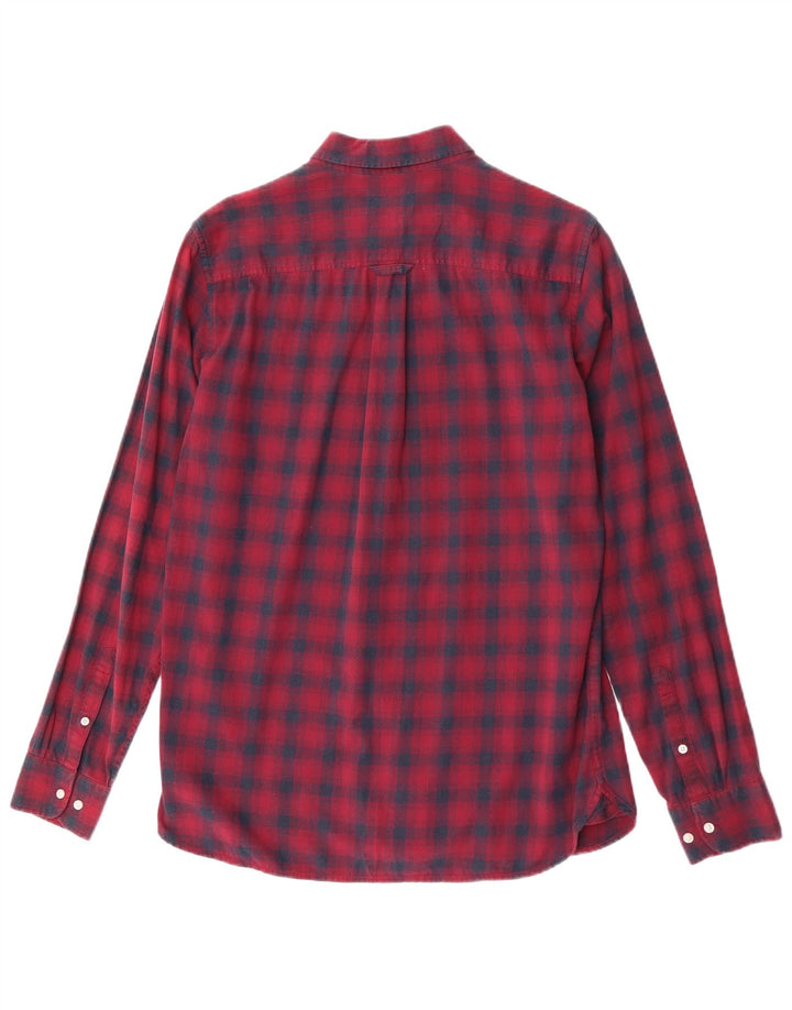 Superdry Mens Flannel Shirt Medium Burgundy Check Cotton