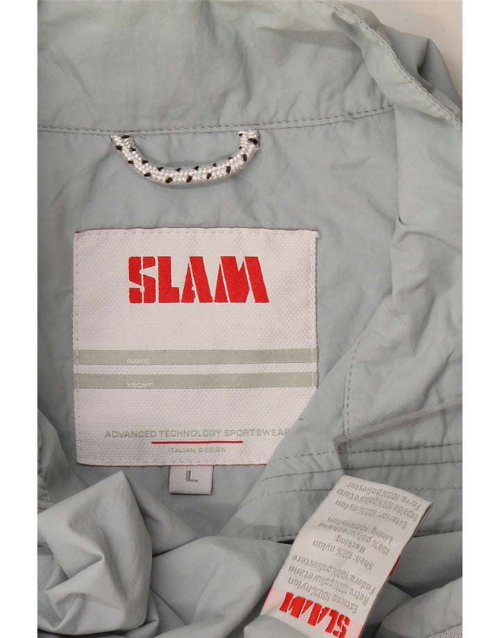 Slam Mens Bomber Jacket UK 40 Large Blue Nylon