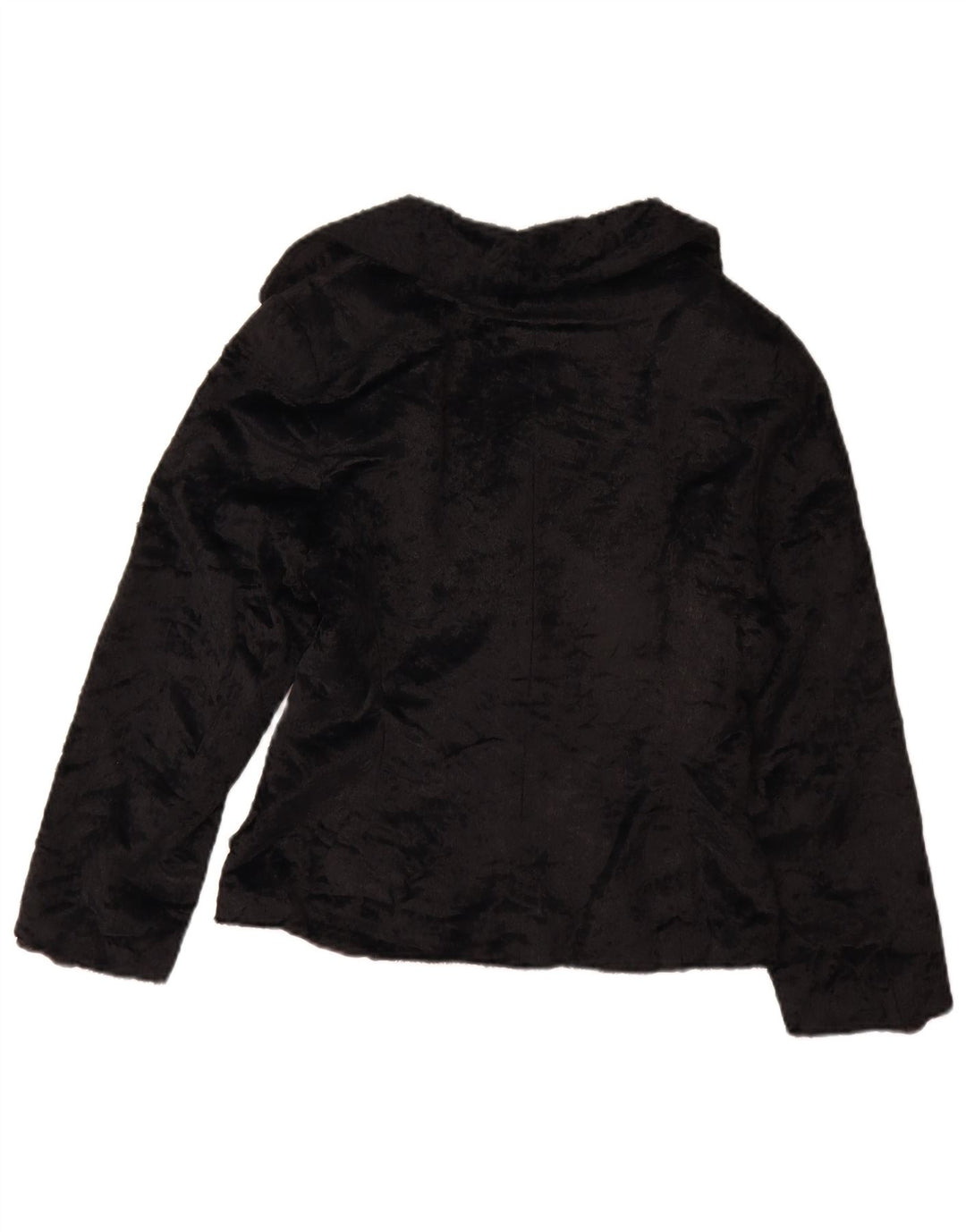 Vintage Womens Faux Fur Jacket UK 12 Medium Black Polyamide