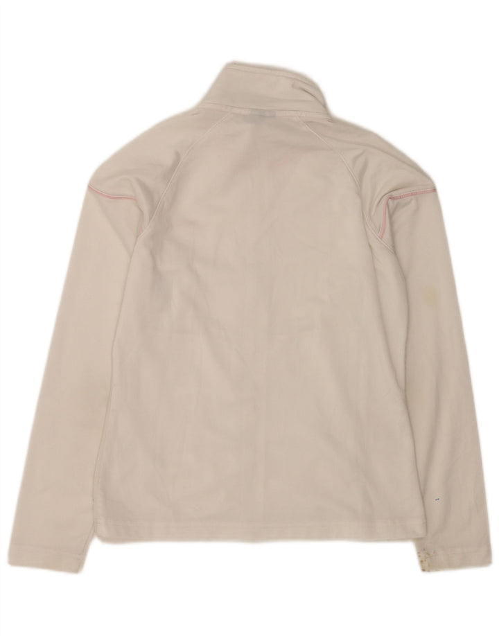 Asics Womens Tracksuit Top Jacket UK 12 Medium White Polyester