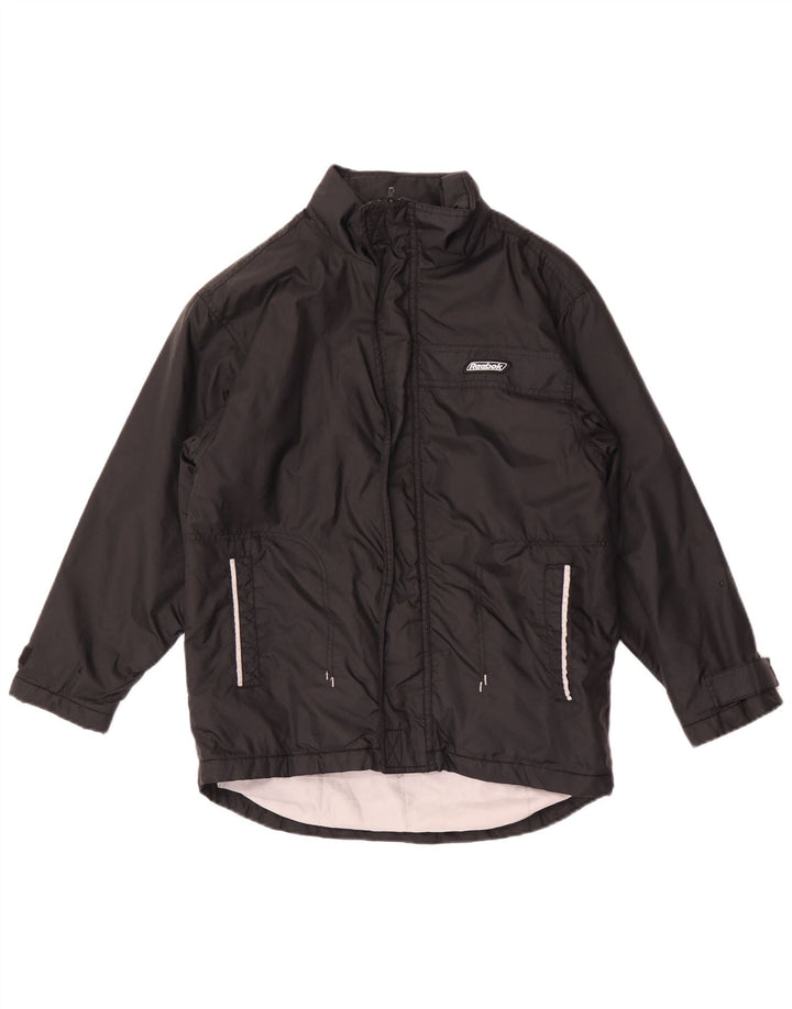 Reebok Boys Hooded Rain Jacket 13-14 Years Large Black Nylon