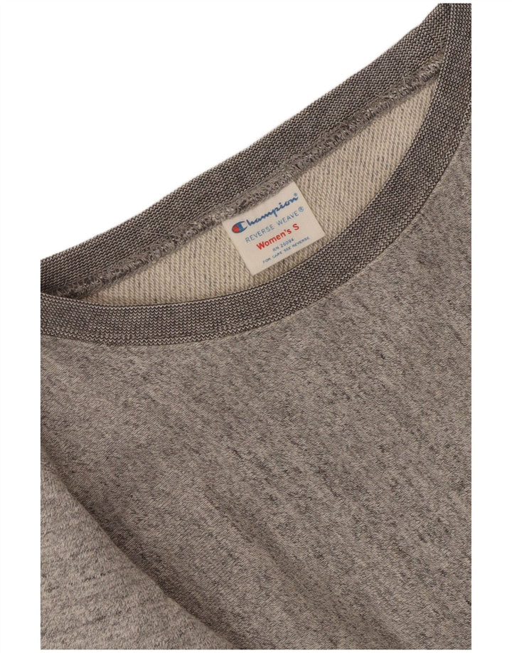 Champion Womens Sweatshirt Jumper UK 10 Small Grey Colourblock